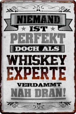 Blechschild 'Niemand Ist Perfekt, Doch Als Frisör' – 20x30 Cm, Retro-Design, Vorgebohrt