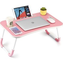 Portable Lap Desk Bed Table Tray, Laptop Stand with Cup Holder  Tablet Slot