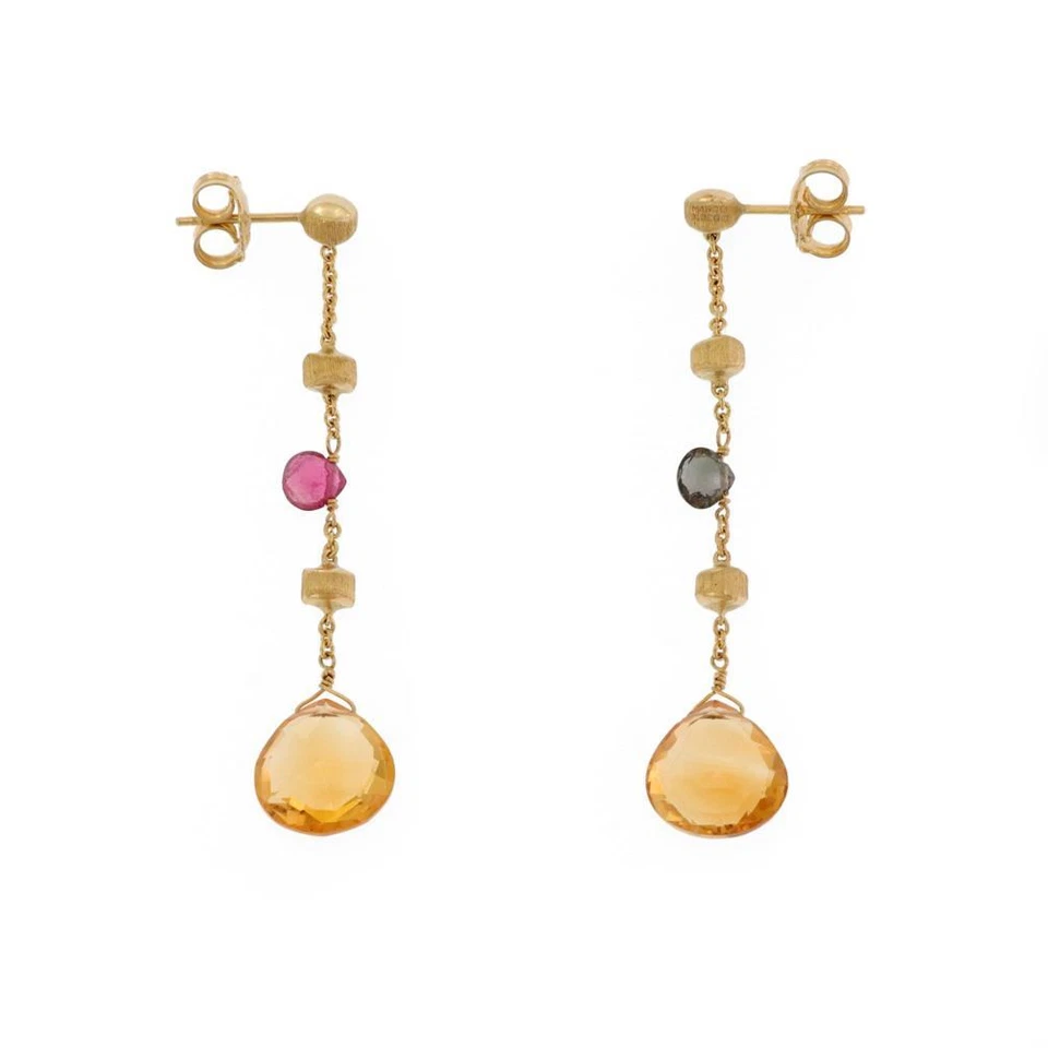 Marco Bicego Paradise Citrine Topaz 18k Yellow Gold Bead Dangle Earrings - Image 2 of 4