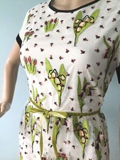 Women's Butterfly Embroidered Tulle Midi Dress Cottagecore Fairycore Tea Party M