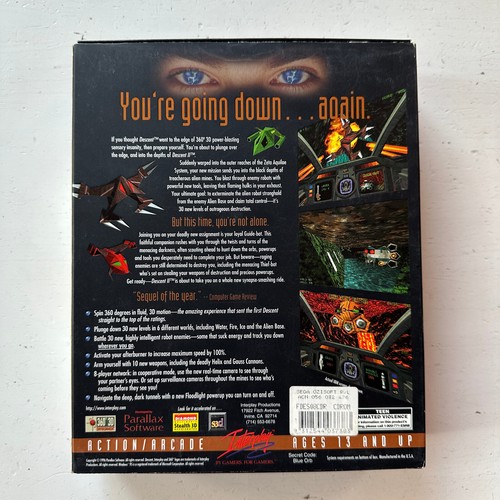 Descent II PC CD-ROM Windows 95 Interplay Big Box - Picture 2 of 13