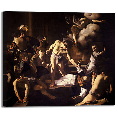 Caravaggio Martyrium des heiligen Matthäus Bild Druck Leinwand Gemälde Rahmen Wohnkultur