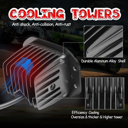 2X 3" PRO S2 Spot 40W LED Cube Work Light Bar 3000K Pods Driving - Foto 3