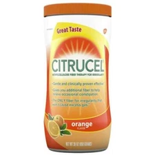 Citrucel Fiber Therapy Powder for Occasional Constipation Relief Orange 30 Oz