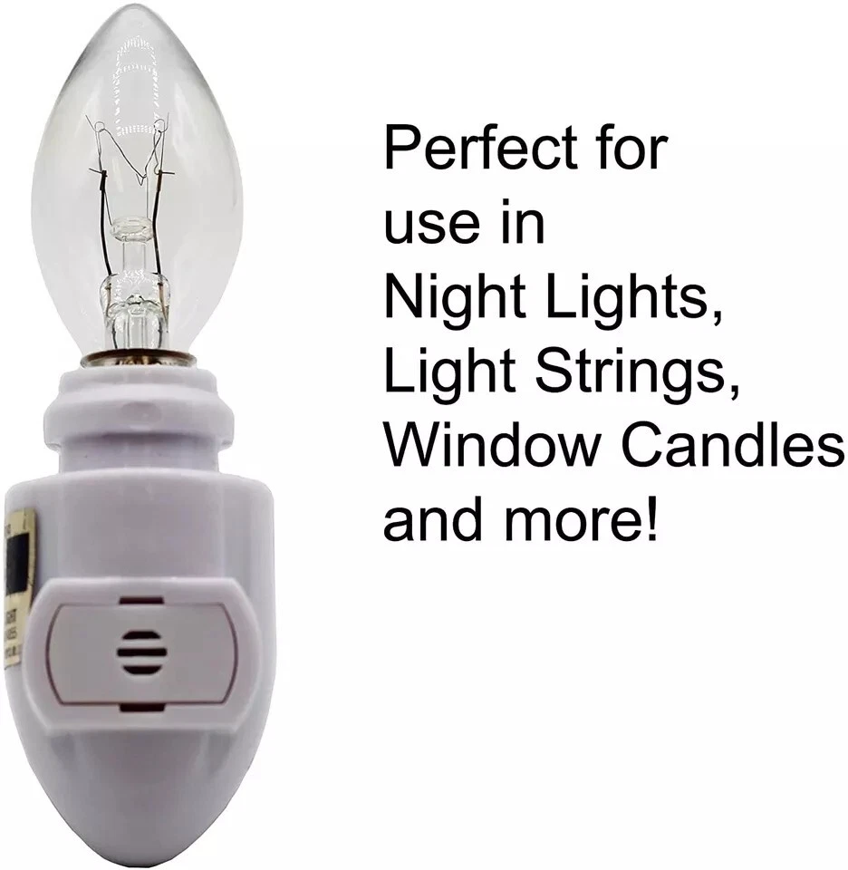 12pc White Night Light Bulbs Replacement 4 watt C7 Base 120V - Image 3 of 4