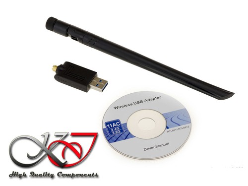 Clé USB WIFI IEEE802.11 a b c n ac DUAL BAND 2.4GHz 5.8GHz Antenne 5dBi 2T2R - Photo 2/3