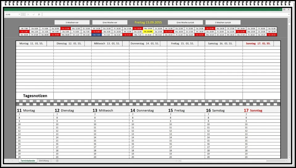 Terminkalender 2026 2027 Klappkalender Jahreskalender Wochenkalender PC Excel