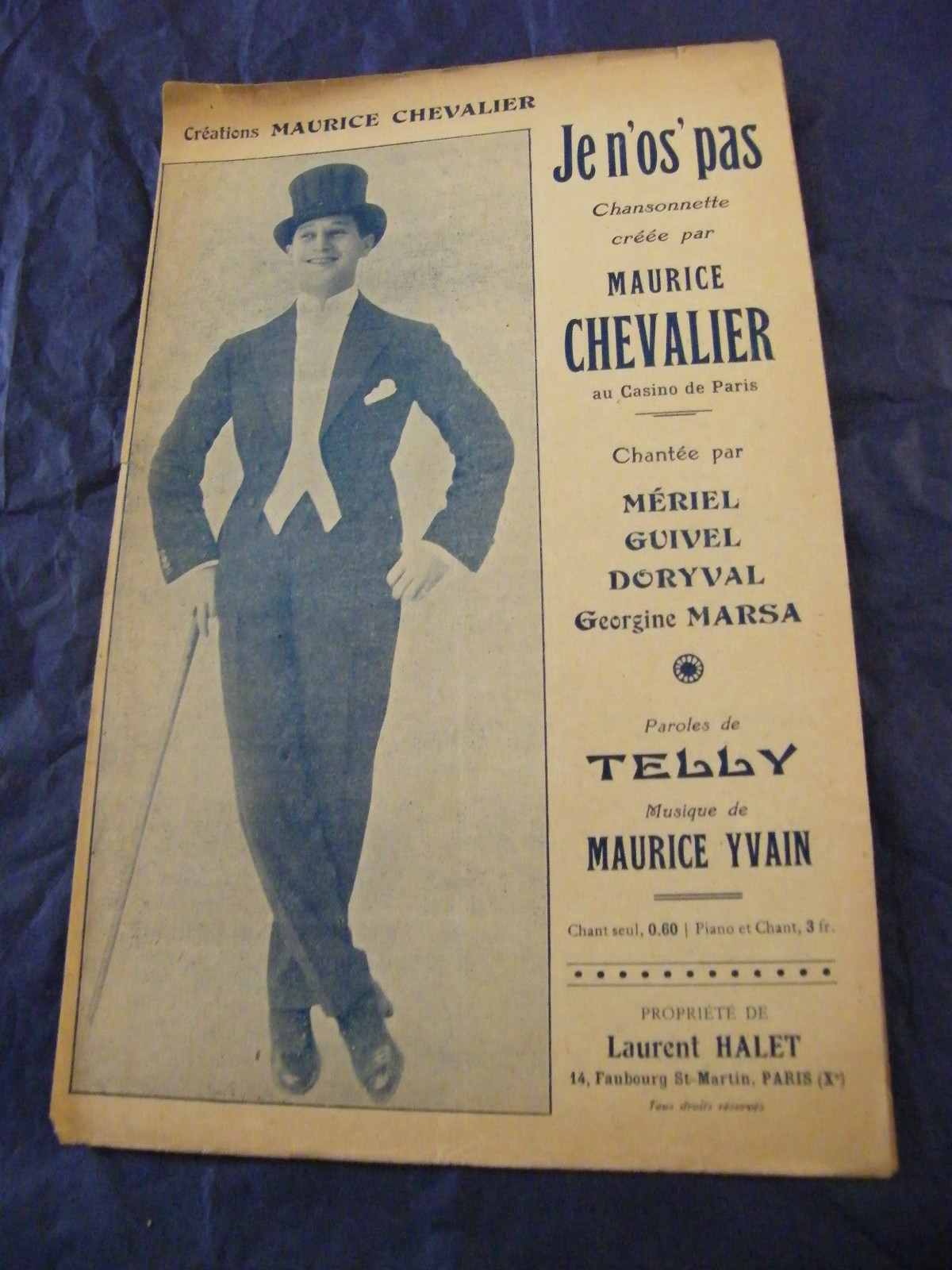 I Don't Dare Maurice Chevalier Music Sheet