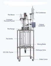 100L Lab Chemical Jacket Reactor Glass Reaction Device Sonic