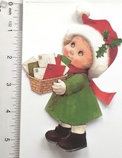 3D Christmas Girl Santa Cap Holiday Cards Card Scrapbook Embellishment 3709