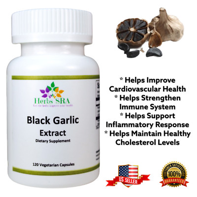 BLACK GARLIC EXTRACT 120 Ajo Negro Supplement, Blood Pressure Control, Health.