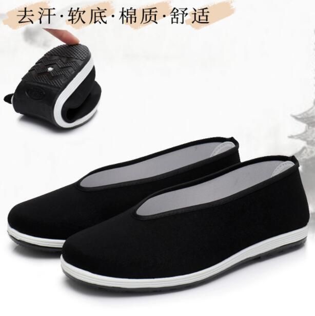 SAOLA Nuove scarpe da uomo stile cinese tessuto di cotone tai chi pantofola suola morbida scarpe casual