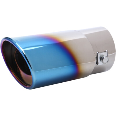 Car Blue Stainless Steel Rear Bevel Exhaust Pipe Tail Muffler Tip Accessories US