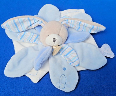 DOUDOU ET COMPAGNIE HASE SCHMUSETUCH KUSCHELTUCH BLAU RABBIT COMFORTER