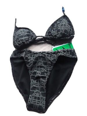 Protest Idol True Black/Grey Halterneck Bikini Set Size 8XS