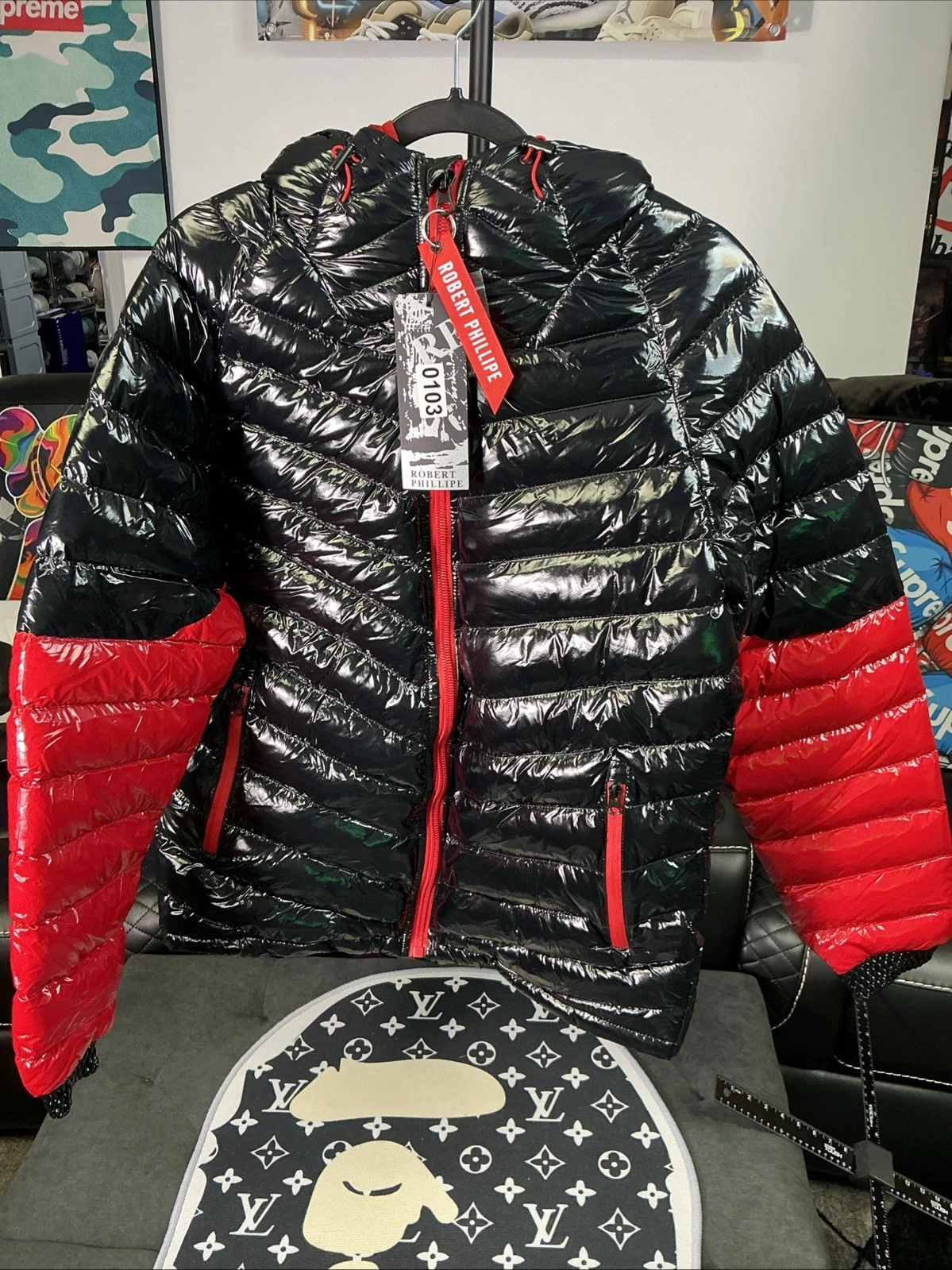 Robert Phillipe Men’s Puffer Jacket Size Large BRed Colorway – New With Tags image 2