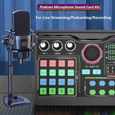 Zealsound Podcast Microphone Kit w/ Sound Card for PC Phone Streaming YouTube