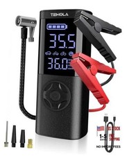 Portable Car Jump Starter with Air Compressor, 150PSI Jump Box  BLACK WHITE