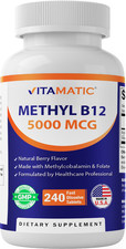 Vitamatic Methyl B12   Natural Berry Flavor   240 Fast Dissolve Tablets