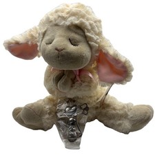 Ganz Serenity Lamb With Crib Cross Christening or Baptism Gift Girl, Pink 