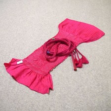 Accompanied by furisode Great deal Long-sleeved kimono obi sash set No.77