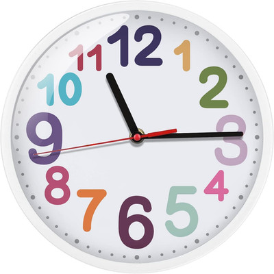 Wall Clock 9 Inch Silent Non Ticking Battery Operated Time Teaching Quartz Home 
