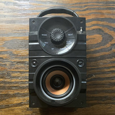 Portable Bluetooth Speaker, AUX USB Inputs, Wired/USB Connectivity, Black/Gold