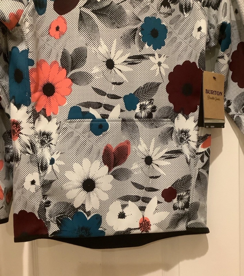 Burton Crown Pullover Impermeable Polar Sudadera con Capucha Snowboard Niñas Mediano Floral Foto 3 de 4