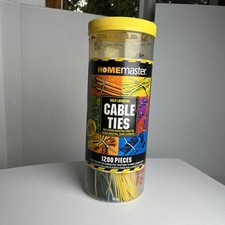 Vintage 1200 Homemaster Cable Ties Assorted Self-Locking Zip Nylon 1991 READ