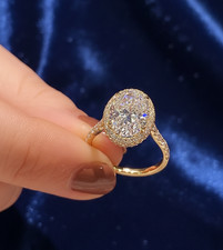 Diamond Engagement Ring 5.65 Ct Oval Cut 18K Yellow Gold IGI Certified Lab Grown