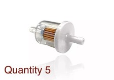 5 Packs HD Fuel Filter 1/4 Inch Small Engine 40 Micron Lawn Mower Tractor