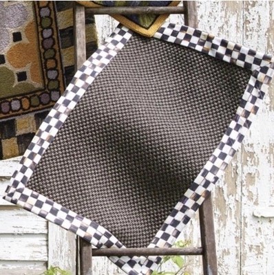 Mackenzie Childs Courtly Check Black Sisal Rug 2  x 3  New In Package