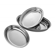 Antipastiera Vassoio in acciaio inox fonda ovale con bordo rialzato 30 cm