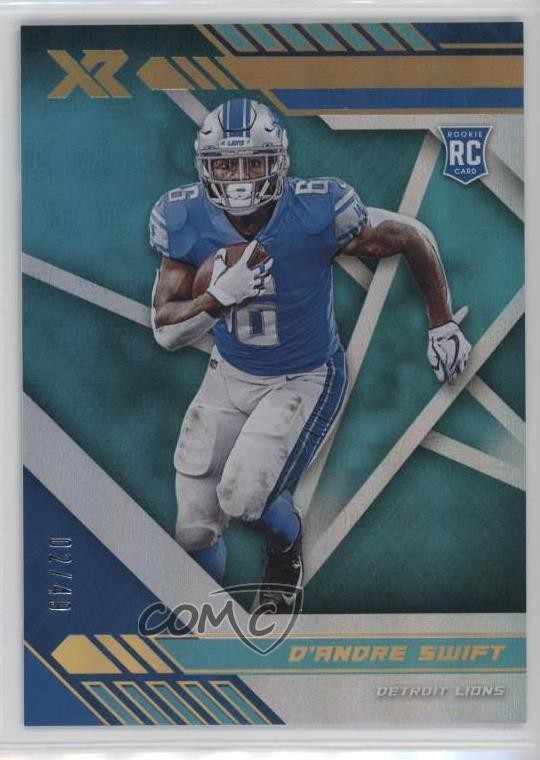 2020 Panini XR Rookie Teal 2/49 D'Andre Swift #109 09j5