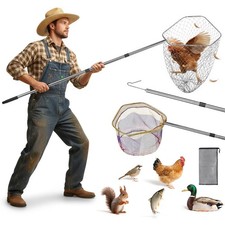 Chicken Catcher 3 in 1 Kit,Adjustable from 33 to 79 Chicken Net with 2 Foldin...