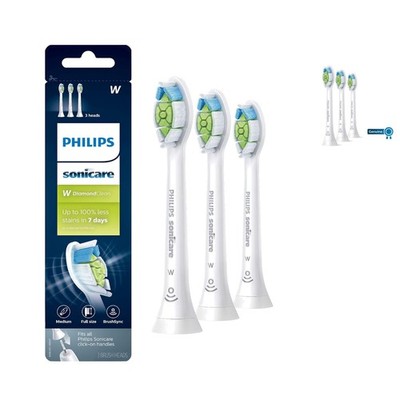 Whitening Electric Toothbrush Heads - 3 Pack of W DiamondClean Compatible Heads