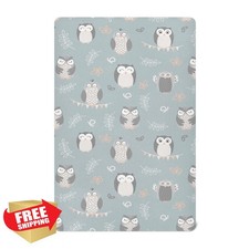 Blue Owl Crib Sheet Fitted Toddler Baby Bedding