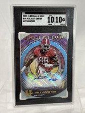 Jalen Carter 2023 Bowman U Inception Autograph No.BIA-JCR SGC 10 10 Eagles UGA