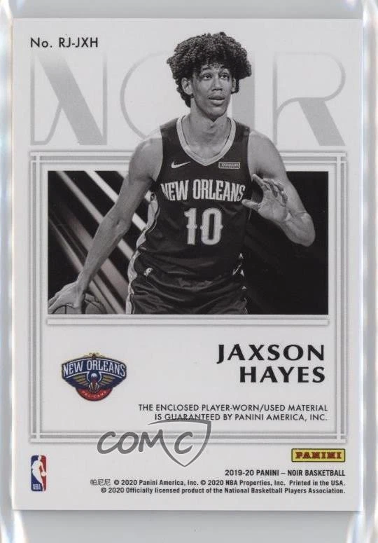 2019-20 Panini Noir Rookie Jumbo Material /99 Jaxson Hayes #RJ-JXH RC - Image 2 of 2