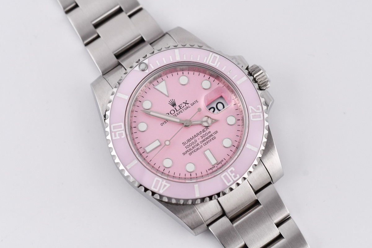 Rolex Submariner 116610 Steel 40mm-Custom Pink Ceramic Bezel