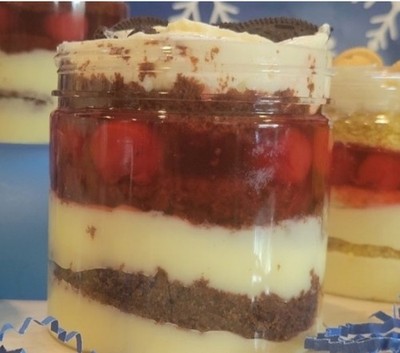 Homemade Blackforest Cake In A Jar 12 Oz. /  2 Jars included