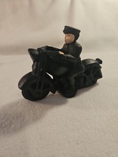 Vintage 1930s Cast Iron Motorcycle With Rider Toy