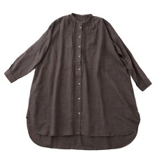 Nest Robe 100 Linen Shirt Dress with Lace Collar, Relaxed Fit, Used -From Japa