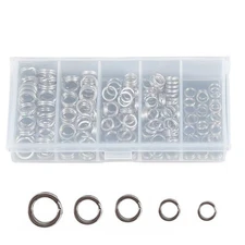 200Pcs/Box Stainless Steel Fishing Split Rings Kit 70-175LB Jigging Lures Tackle