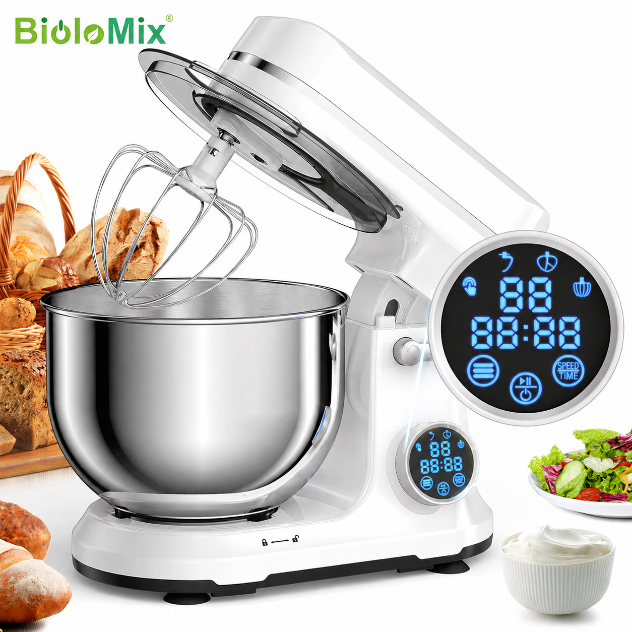 Impastatrice Planetaria Digitale 5LT 1200W Inox-White