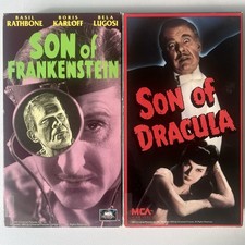 Son of Frankenstein & Son of Dracula VHS Universal Horror Karloff Lugosi Chaney