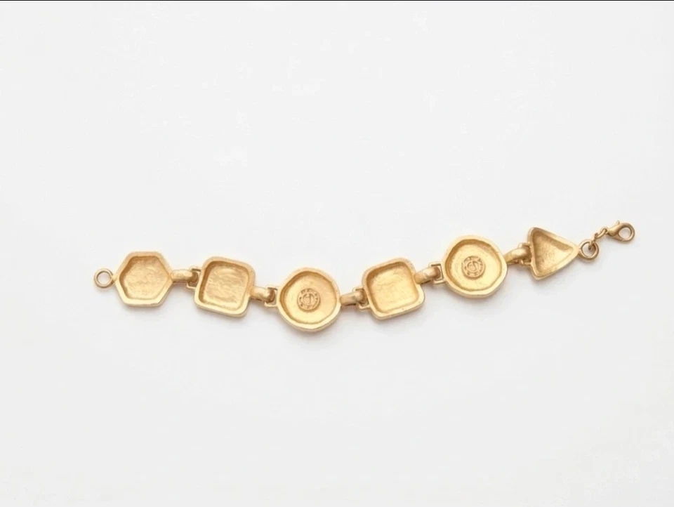 Bracelet vintage Paris doré motifs marins – étoiles de mer & coquillages - Photo 4/4