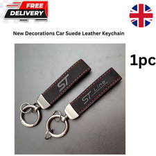 For Ford ST Line Suede+Metal Car Luxury Keychain Key Ring Gift Fiesta Focus Puma