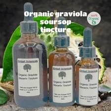 USDA Certified Organic Handcrafted Graviola Soursop Glycerin Tincture Double