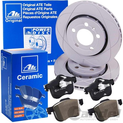 ATE PowerDisc BREMSSCHEIBEN + CERAMIC BELÄGE VORNE passend für OPEL ASTRA J